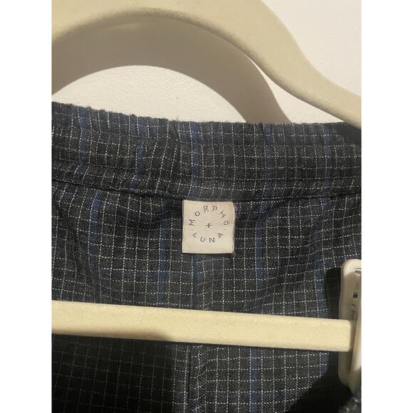 Morpho +‎ Luna Blue Plaid Wool Pajama Set Size Large Robe And Pants - Picture 9 of 12